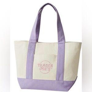 NWT TRADER JOE'S Large Canvas Tote New Release Easter Spring ships today 2026